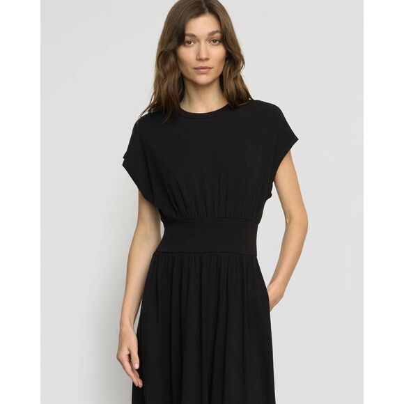 Modern Citizen Prima Jersey Midi Dress in Black - Picture 3 of 9